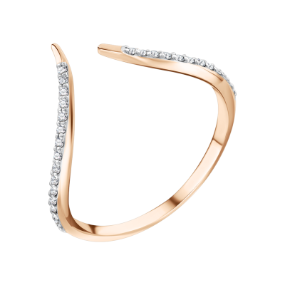 Damenring aus Rotgold 585 mit Brillant