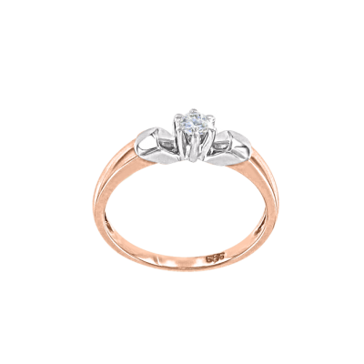 Damenring aus Rotgold 585 mit Brillant