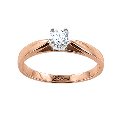 Damenring aus Rotgold 585 mit Brillant