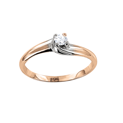 Damenring aus Rotgold 585 mit Brillant