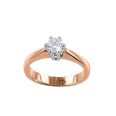 Damenring aus Rotgold 585 mit Brillant