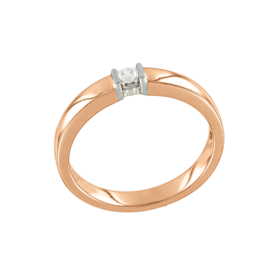 Damenring aus Rotgold 585 mit Brillant