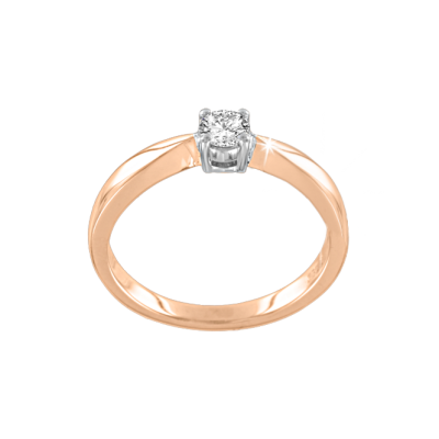 Damenring aus Rotgold 585 mit Brillant