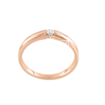 Damenring aus Rotgold 585 mit Brillant