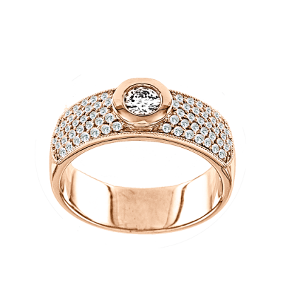 Damenring aus Rotgold 585 mit Brillant