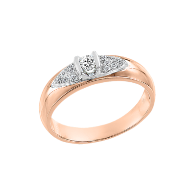 Damenring aus Rotgold 585 mit Brillant