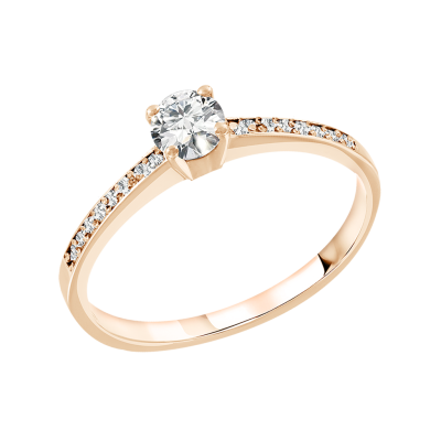 Damenring aus Rotgold 585 mit Brillant