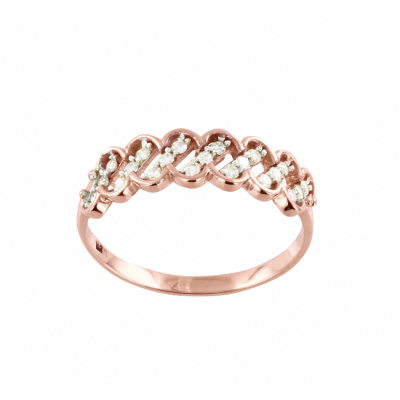 Damenring aus Rotgold 585 mit Brillant