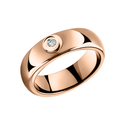 Damenring aus Rotgold 585 mit Brillant