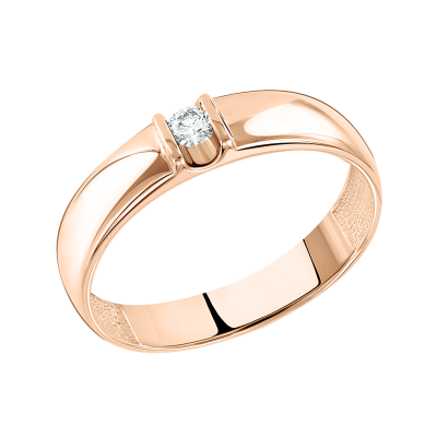 Damenring aus Rotgold 585 mit Brillant