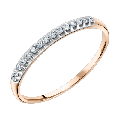 Damenring aus Rotgold 585 mit Brillant