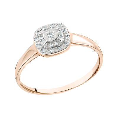Damenring aus Rotgold 585 mit Brillant