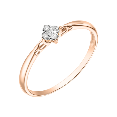 Damenring aus Rotgold 585 mit Brillant