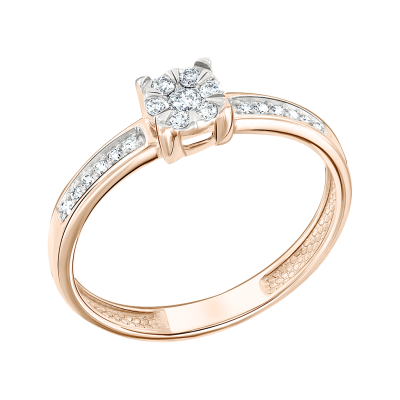 Damenring aus Rotgold 585 mit Brillant