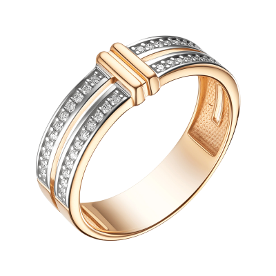Damenring aus Rotgold 585 mit Brillant