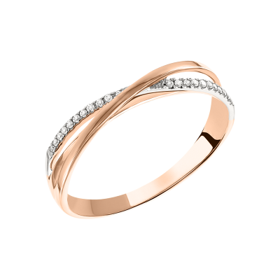 Damenring aus Rotgold 585 mit Brillant