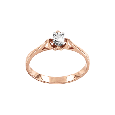 Damenring aus Rotgold 585 mit Brillant