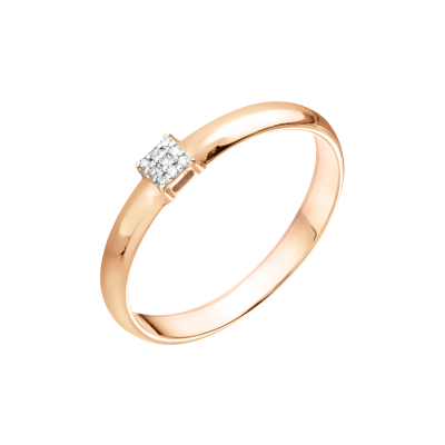 Damenring aus Rotgold 585 mit Brillant