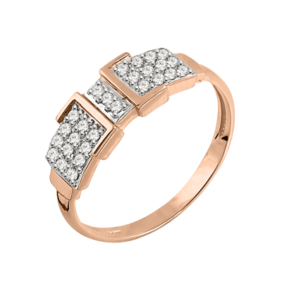 Damenring aus Rotgold 585 mit Brillant