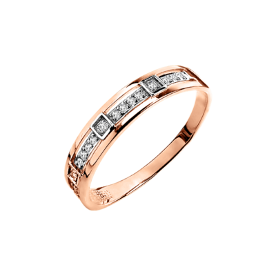 Damenring aus Rotgold 585 mit Brillant