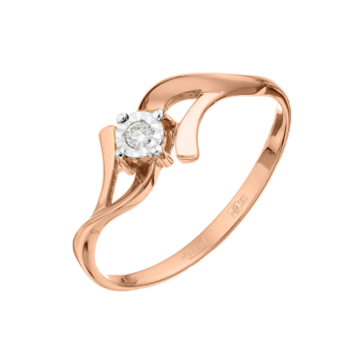 Damenring aus Rotgold 585 mit Brillant