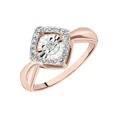 Damenring aus Rotgold 585 mit Brillant