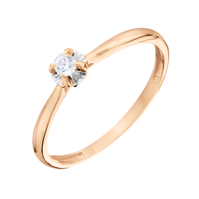 Damenring aus Rotgold 585 mit Brillant