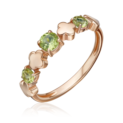 Damenring aus Rotgold 585 mit Chrysolith
