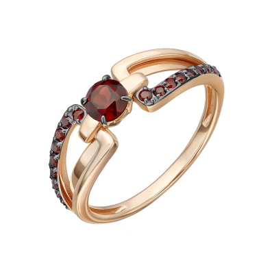 Damenring aus Rotgold 585 mit Granat