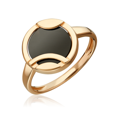 Damenring aus Rotgold 585 mit Onyx