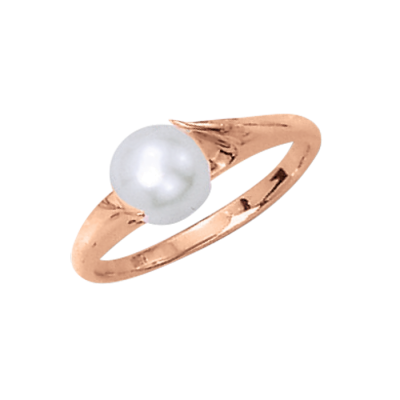 Damenring aus Rotgold 585 mit Perle
