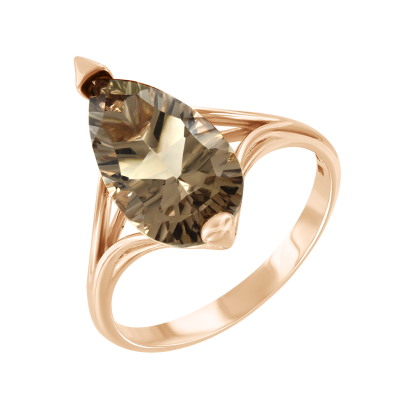 Damenring aus Rotgold 585 mit Quarz