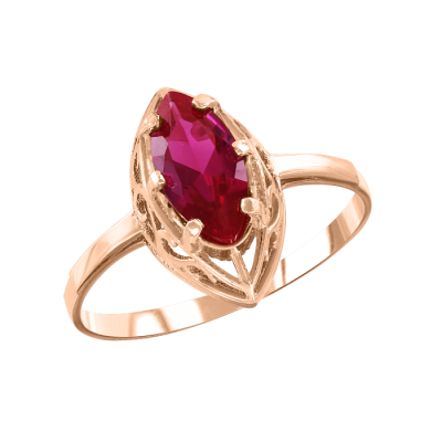 Damenring aus Rotgold 585 mit Rubin