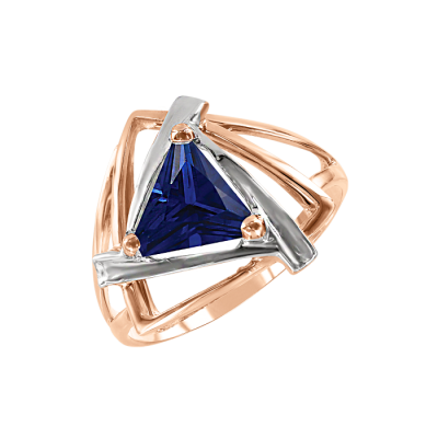 Damenring aus Rotgold 585 mit Saphir