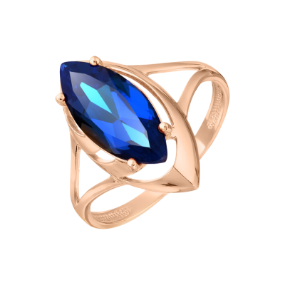Damenring aus Rotgold 585 mit Saphir