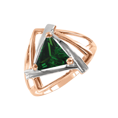 Damenring aus Rotgold 585 mit Smaragd
