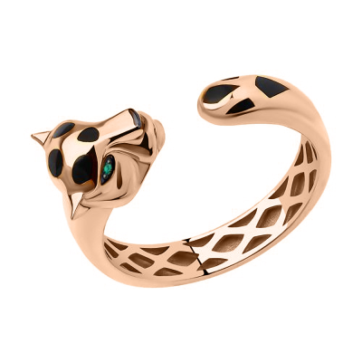 Damenring aus Rotgold 585 mit Smaragd
