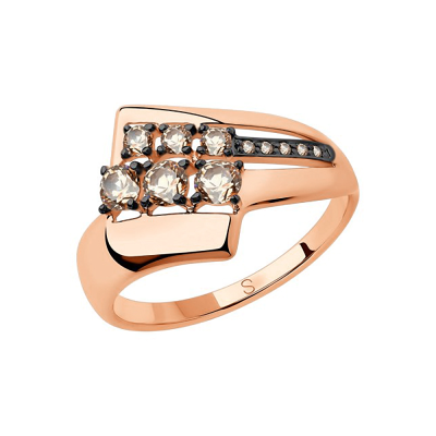 Damen Ring aus Rotgold 585 mit Swarovski Kristall