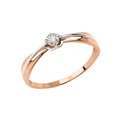 Damenring aus Rotgold 585 mit Swarovski Kristall