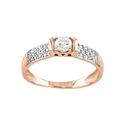 Damen-ring aus Rotgold 585 mit Swarovski Kristall und Zirkonia