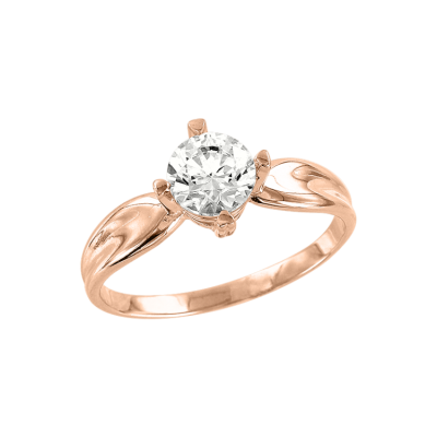 Damenring aus Rotgold 585 mit Swarovski Kristall
