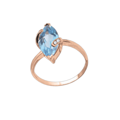 Rotgold 585 Damenring mit Topas und Zirkonia