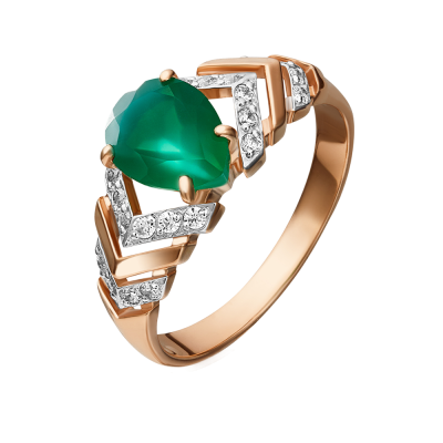 Damenring aus Rotgold 585 mit Zirkonia