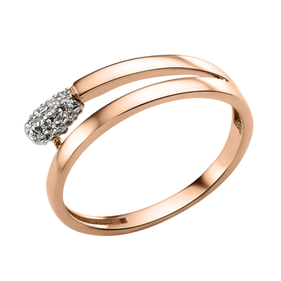 Damenring aus Rotgold 585 mit Zirkonia