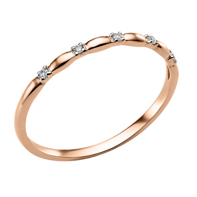 Damenring aus Rotgold 585 mit Zirkonia