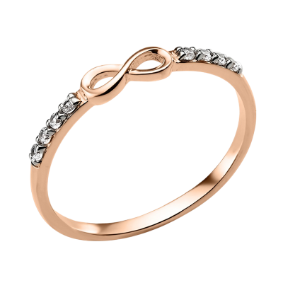 Damenring aus Rotgold 585 mit Zirkonia