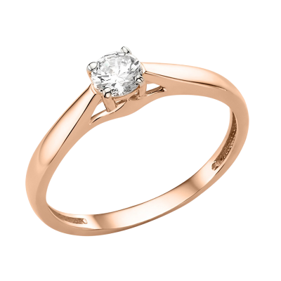 Damenring aus Rotgold 585 mit Zirkonia
