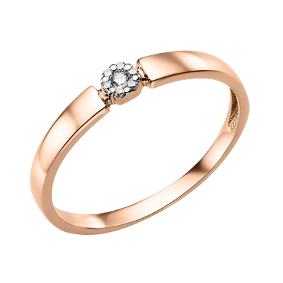 Damenring aus Rotgold 585 mit Zirkonia