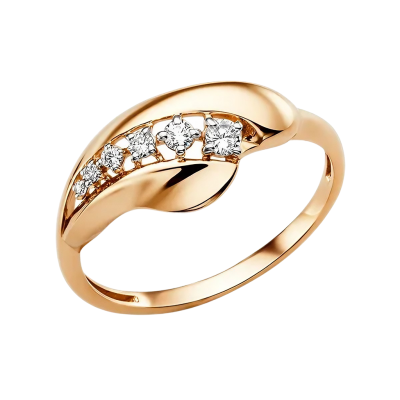 Damenring aus Rotgold 585 mit Zirkonia