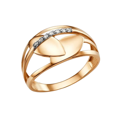 Damenring aus Rotgold 585 mit Zirkonia